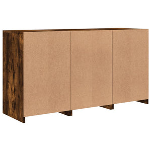 vidaXL Sideboard with LED Lights Smoked Oak 123x37x67 cm