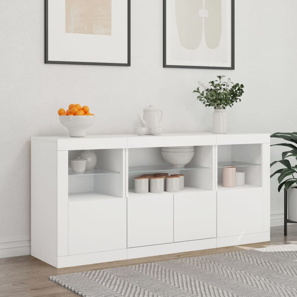 Sideboard mit LED Weiß 142,5 cm