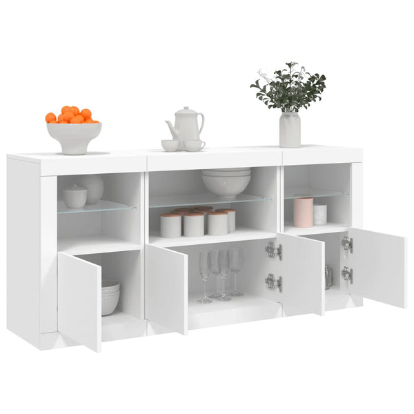 Sideboard mit LED Weiß 142,5 cm