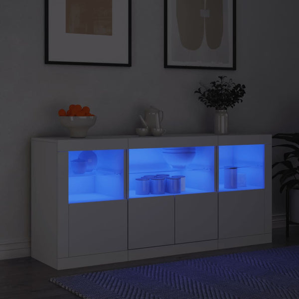 Sideboard mit LED Weiß 142,5 cm