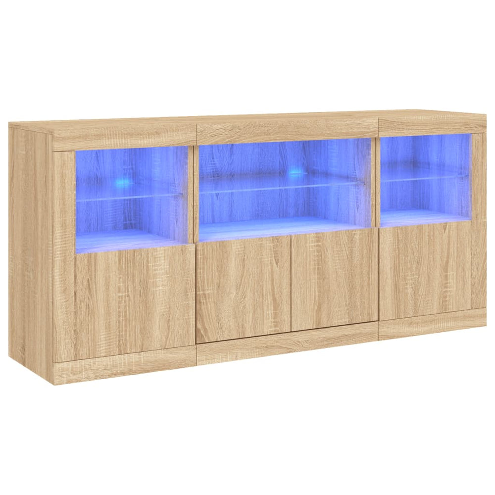Sideboard mit LED Sonoma-Eiche 142,5 cm