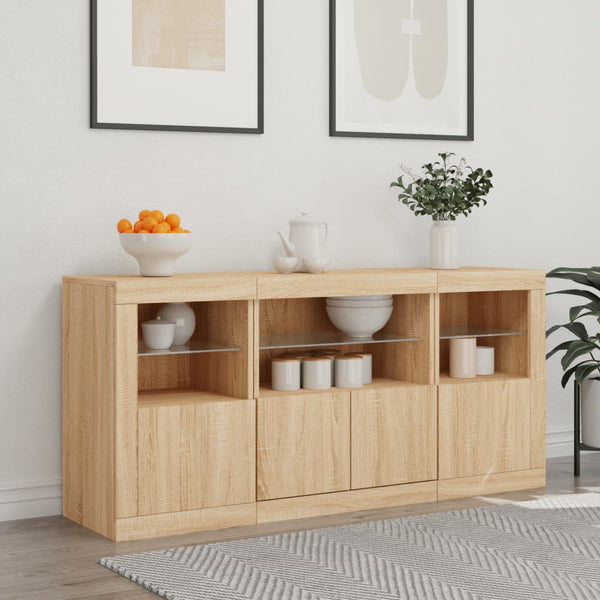 Sideboard mit LED Sonoma-Eiche 142,5 cm