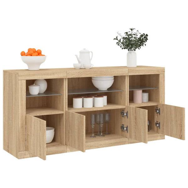 Sideboard mit LED Sonoma-Eiche 142,5 cm