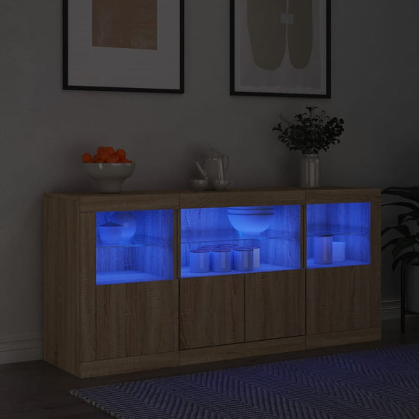 Sideboard mit LED Sonoma-Eiche 142,5 cm