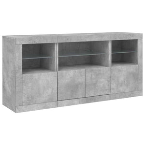 Sideboard mit LED Betongrau 142,5 cm