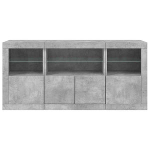 Sideboard mit LED Betongrau 142,5 cm