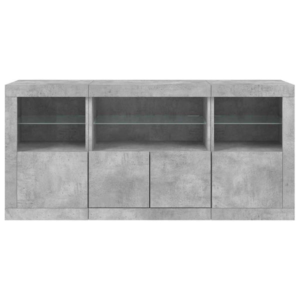 Sideboard mit LED Betongrau 142,5 cm