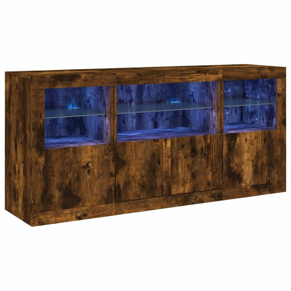 Sideboard mit LED Räuchereiche 142,5 cm