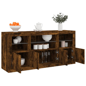 Sideboard mit LED Räuchereiche 142,5 cm