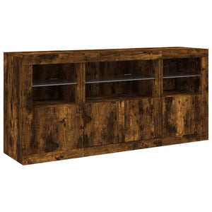 Sideboard mit LED Räuchereiche 142,5 cm