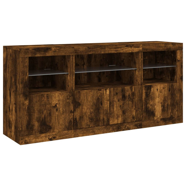 Sideboard mit LED Räuchereiche 142,5 cm