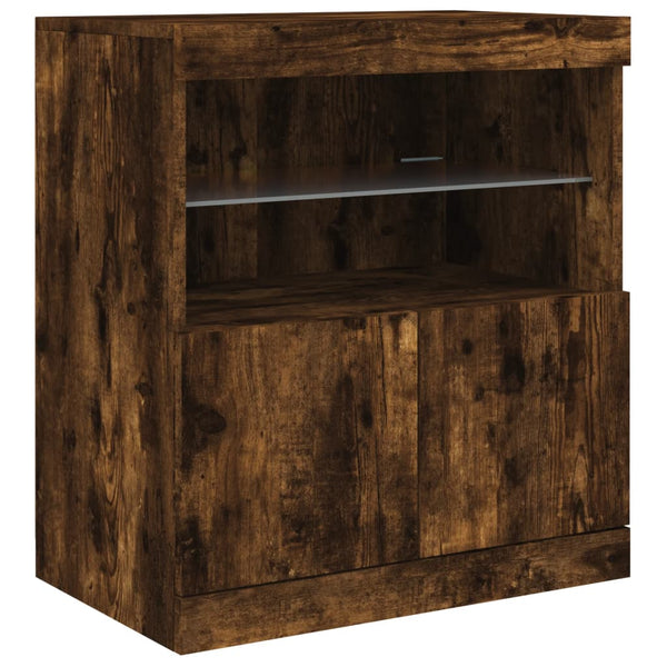 Sideboard mit LED Räuchereiche 142,5 cm