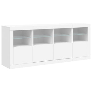 Sideboard mit LED-Leuchten, Weiß, 163 cm