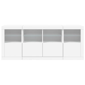 Sideboard mit LED-Leuchten, Weiß, 163 cm