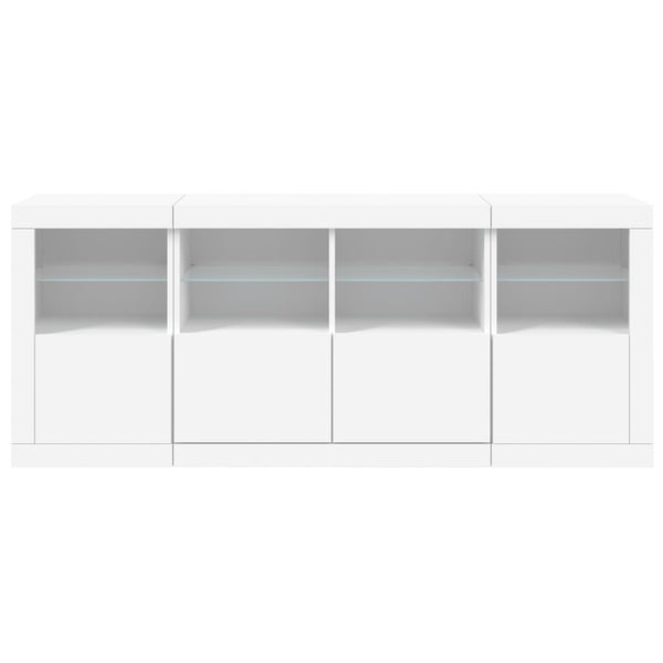 Sideboard mit LED-Leuchten, Weiß, 163 cm