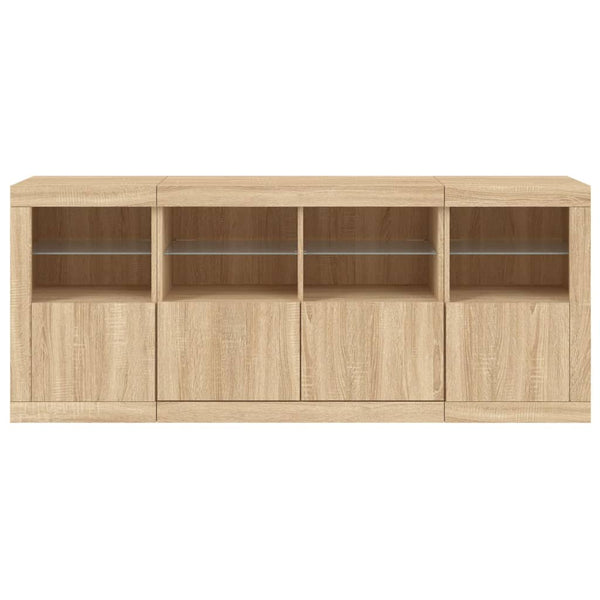 vidaXL Sideboard with LED Lights Sonoma Oak 163x37x67 cm