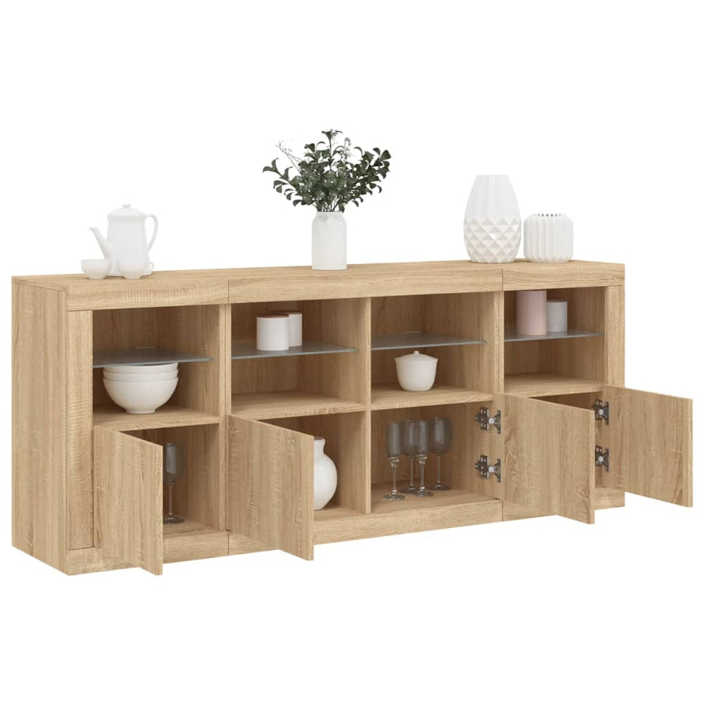 Sideboard mit LED Sonoma-Eiche 163 cm