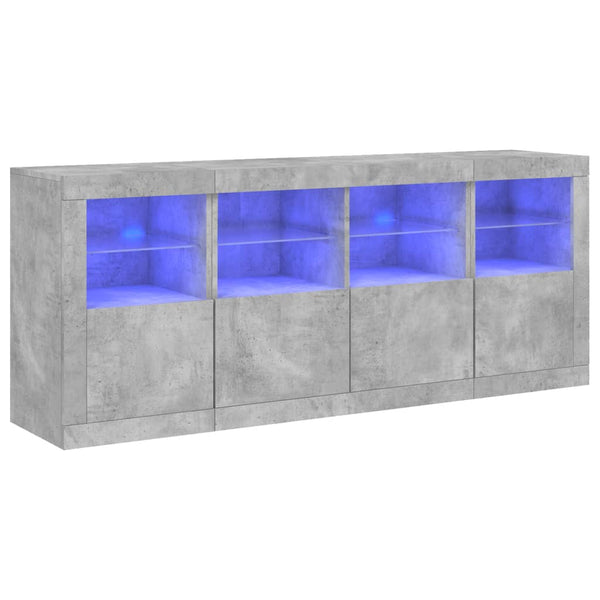 Sideboard mit LED Betongrau 163 cm