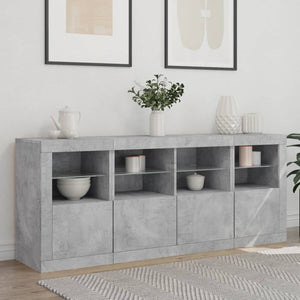 Sideboard mit LED Betongrau 163 cm