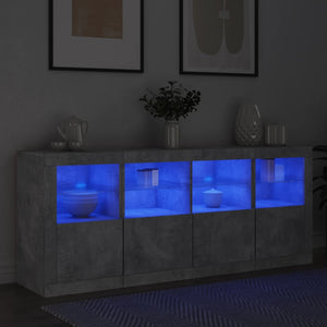 Sideboard mit LED Betongrau 163 cm