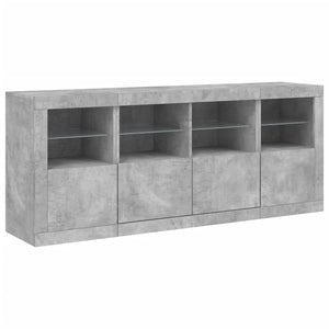 Sideboard mit LED Betongrau 163 cm