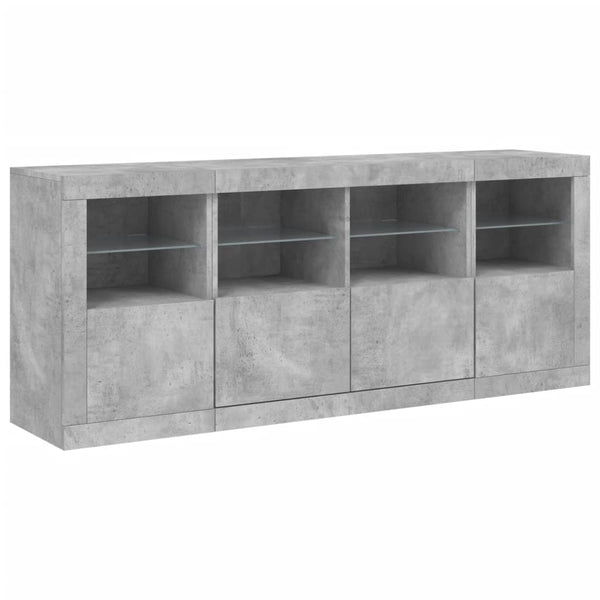Sideboard mit LED Betongrau 163 cm