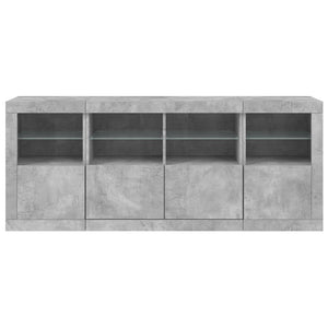 Sideboard mit LED Betongrau 163 cm