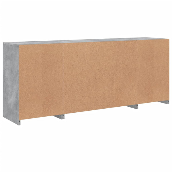 Sideboard mit LED Betongrau 163 cm