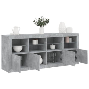 Sideboard mit LED Betongrau 163 cm