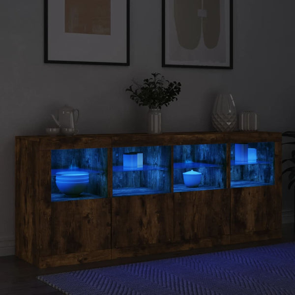 Sideboard mit LED Räuchereiche 163 cm