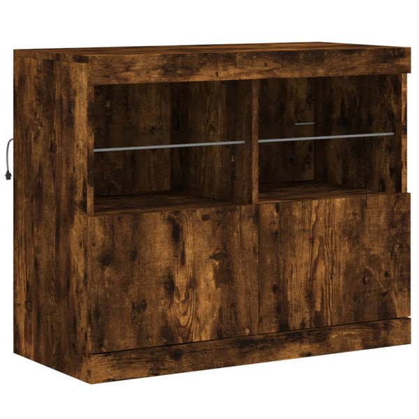 Sideboard mit LED Räuchereiche 163 cm
