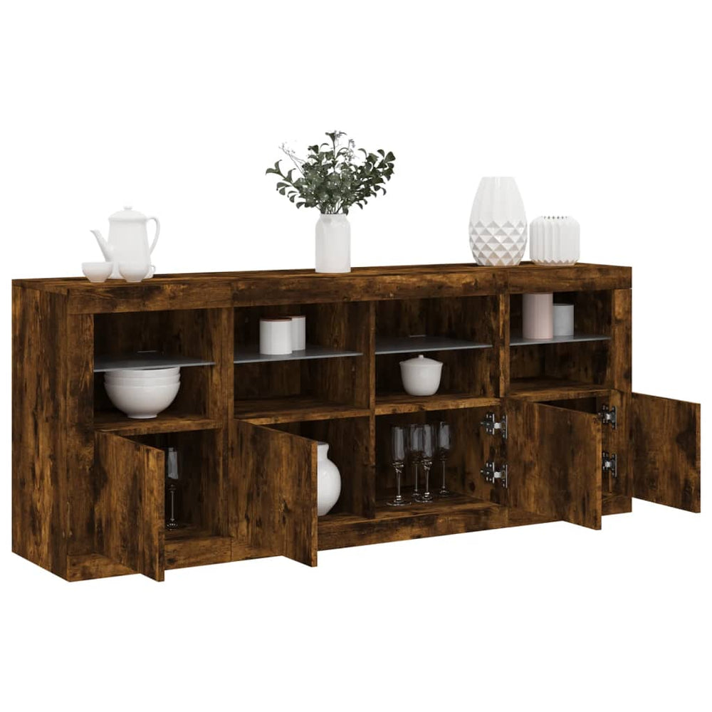 Sideboard mit LED Räuchereiche 163 cm