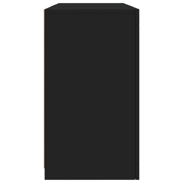 Schwarzes Sideboard mit LED-Leuchten 123 cm