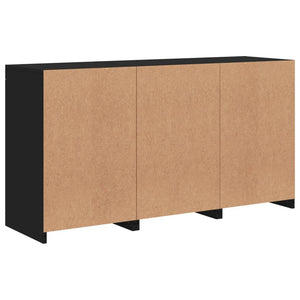 Schwarzes Sideboard mit LED-Leuchten 123 cm