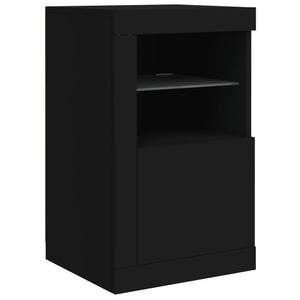 Schwarzes Sideboard mit LED-Leuchten 123 cm