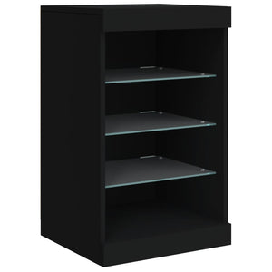 Schwarzes Sideboard mit LED-Leuchten 123 cm