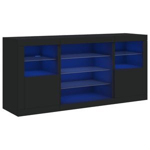 Sideboard mit LED Schwarz 142,5 cm