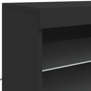 Sideboard mit LED Schwarz 142,5 cm