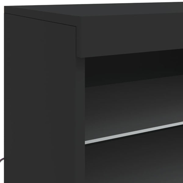 Sideboard mit LED Schwarz 142,5 cm