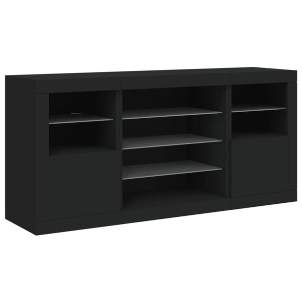 Sideboard mit LED Schwarz 142,5 cm