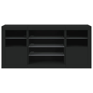 Sideboard mit LED Schwarz 142,5 cm