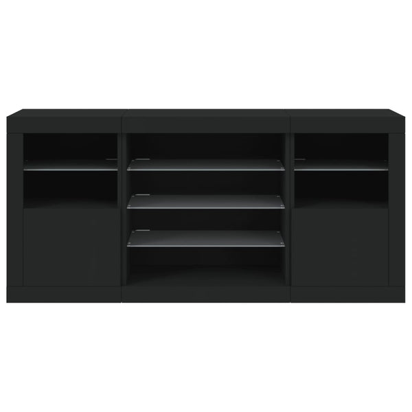 Sideboard mit LED Schwarz 142,5 cm