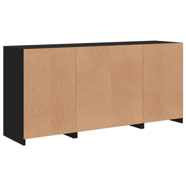 Sideboard mit LED Schwarz 142,5 cm