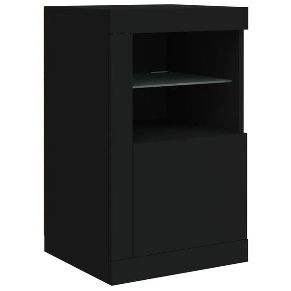 Sideboard mit LED Schwarz 142,5 cm