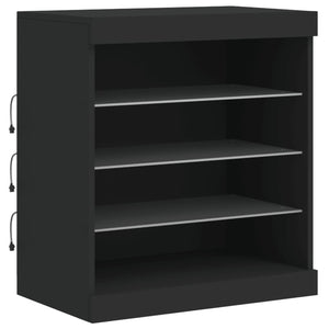 Sideboard mit LED Schwarz 142,5 cm