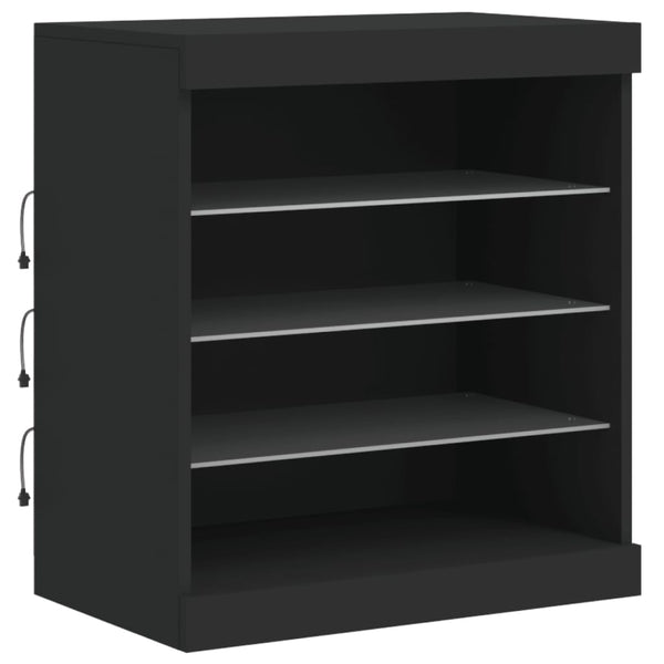 Sideboard mit LED Schwarz 142,5 cm