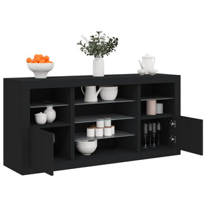 Sideboard mit LED Schwarz 142,5 cm