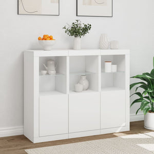 Sideboards mit LED-Leuchten, 3er-Set, Weiß