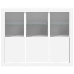 Sideboards mit LED-Leuchten, 3er-Set, Weiß