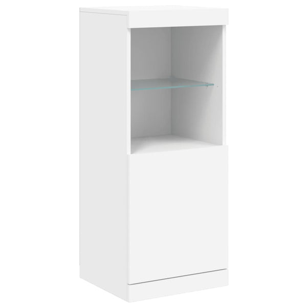 Sideboards mit LED-Leuchten, 3er-Set, Weiß